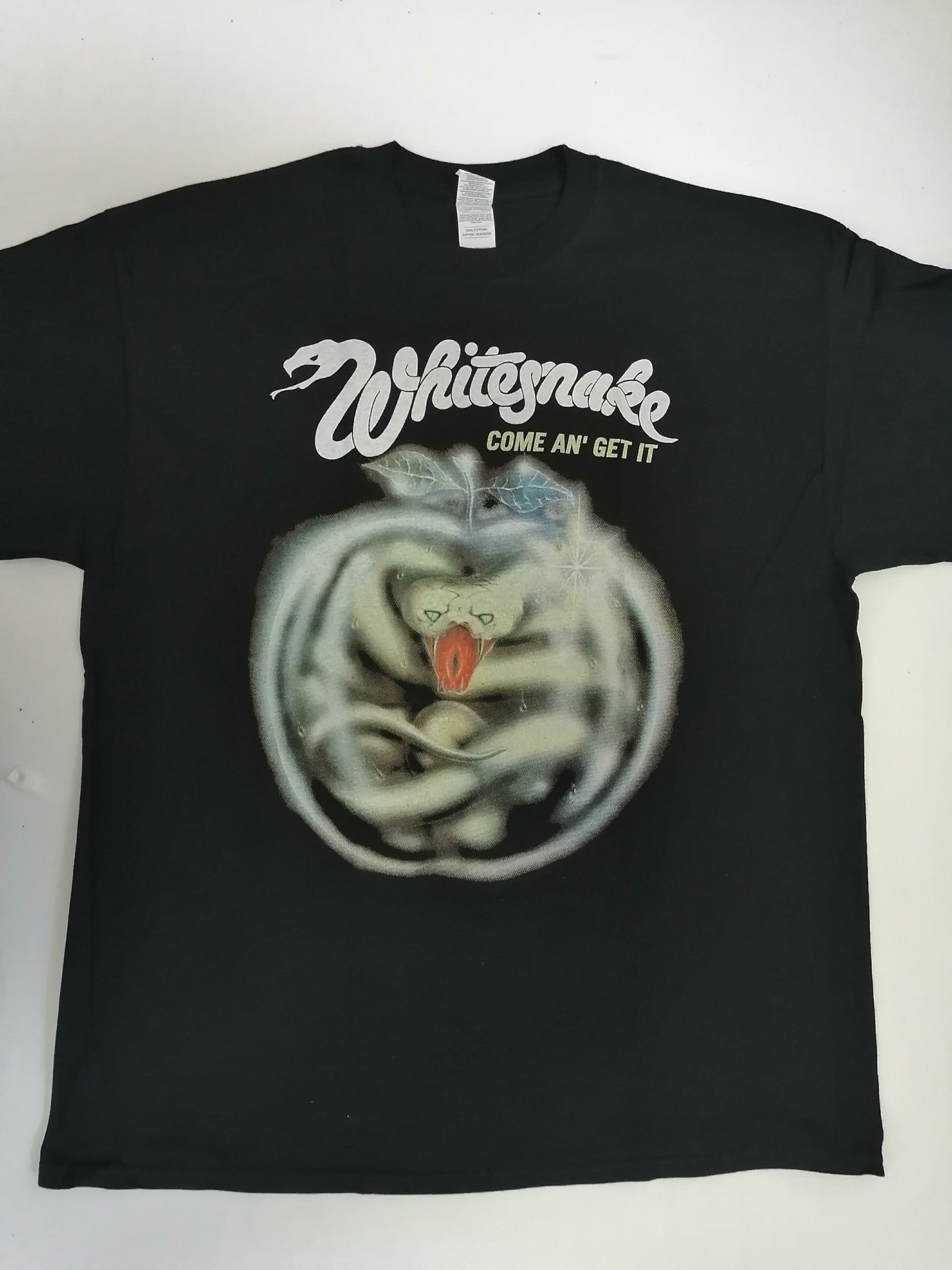Maglietta Uomo White Snake Whitesnake – Come An' Get It – Band Rock – Taglie S-3XL, Nero
